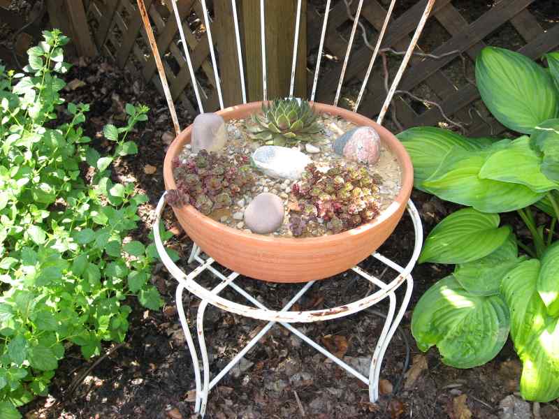 A Clay bowl makes a nice planter